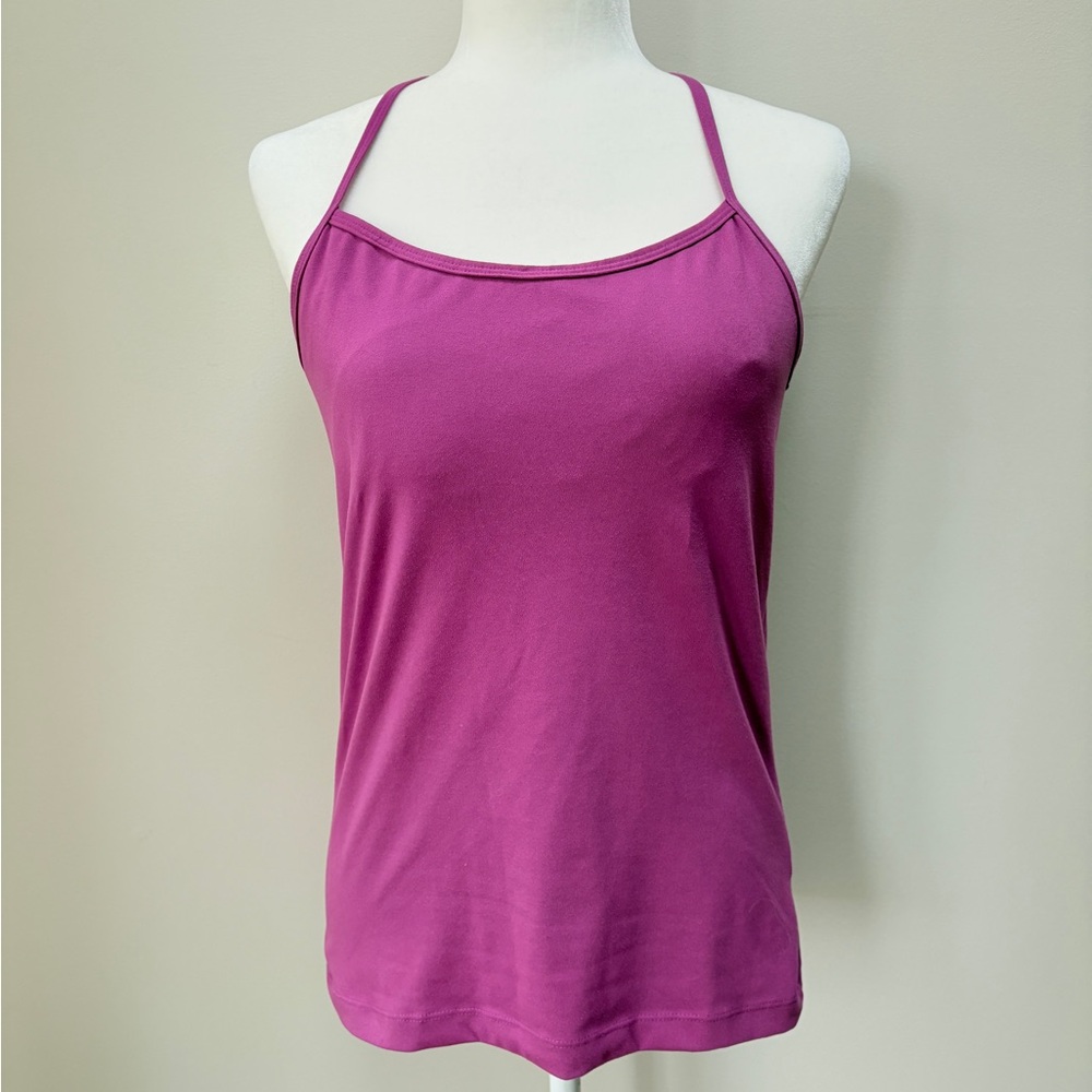 Marika Fuchsia Women’s Athletic Tank Top with Built-In Bra and Pads